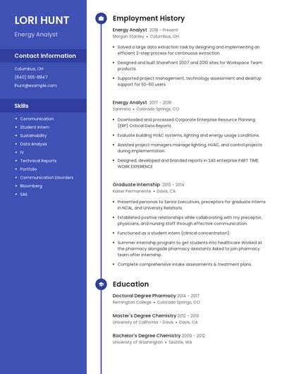 Energy Analyst Resume