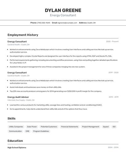 Resume example 2