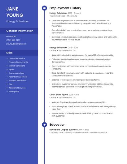 Energy Scheduler Resume