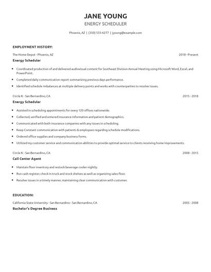 Energy Scheduler Resume