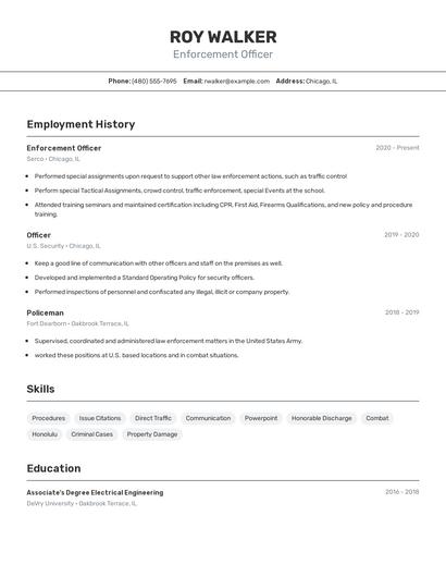 Resume example 2