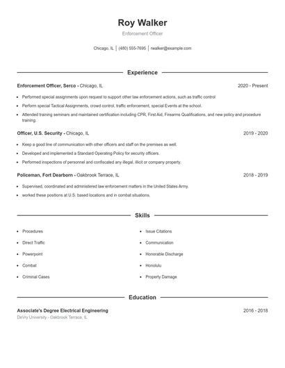 Resume example 1