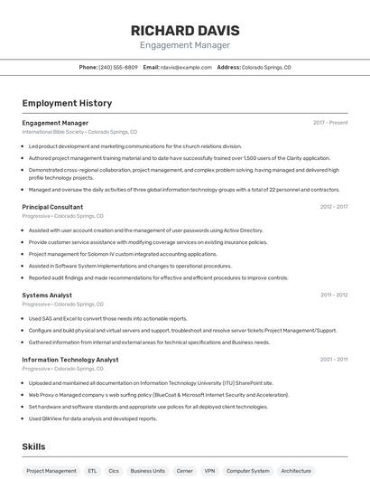 Resume example 2