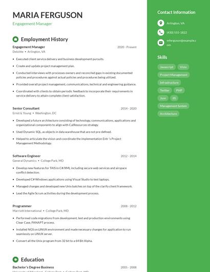 Resume example 5