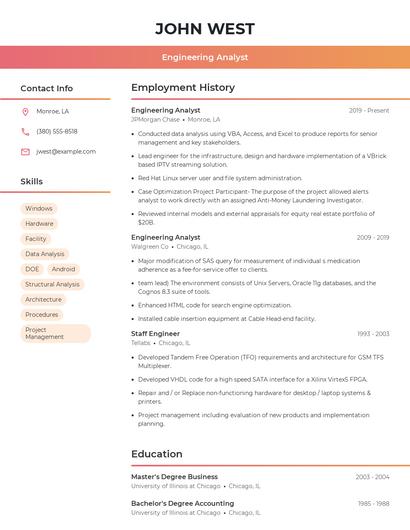 Resume example 3