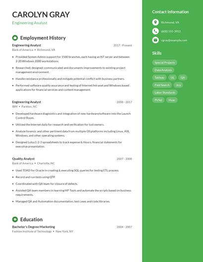 Resume example 4