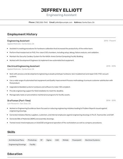 Resume example 2