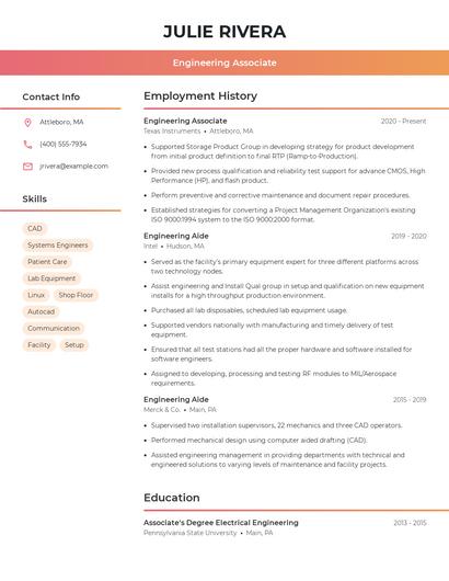 Resume example 3
