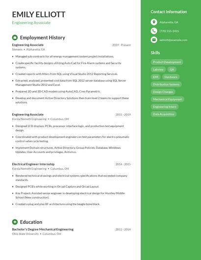Resume example 4