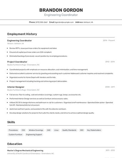 Resume example 2