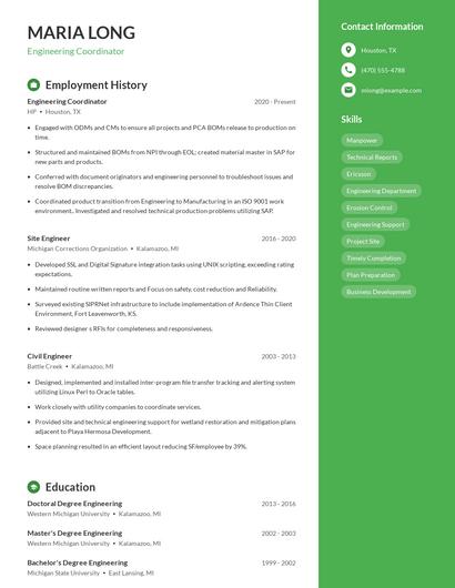 Resume example 5