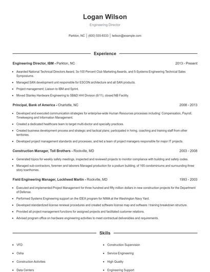 Engineering Director Resume