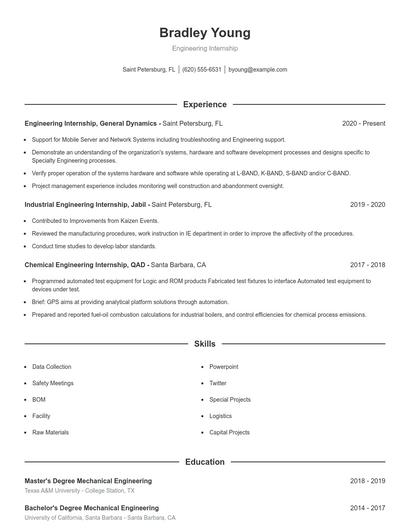 Resume example 1