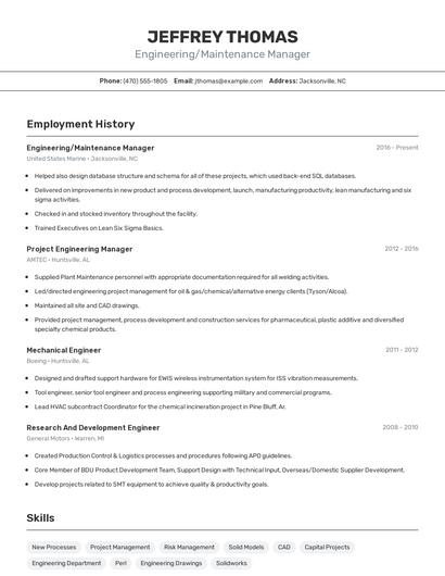 Resume example 2