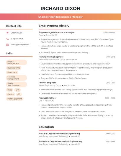 Resume example 3