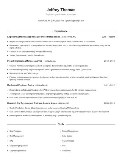 Resume example 1