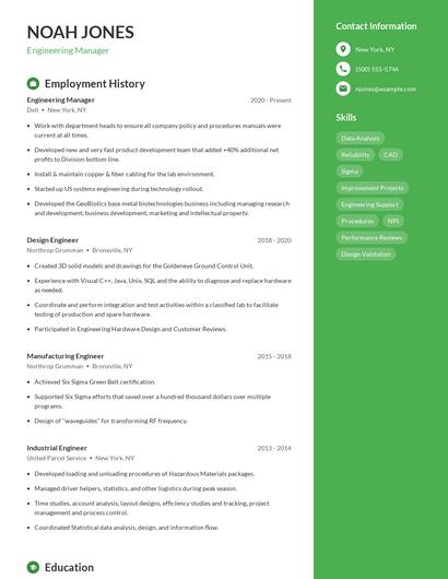 Resume example 5