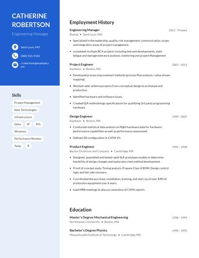 Engineering Manager Resume