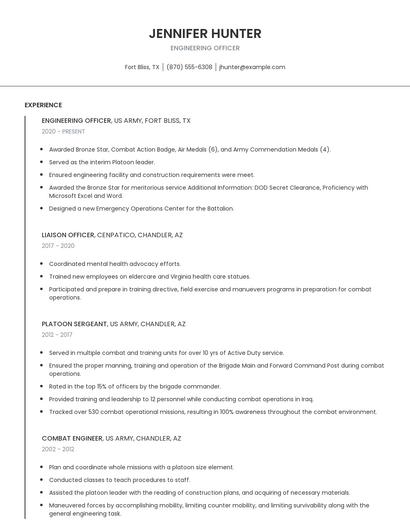 Engineering Officer Resume