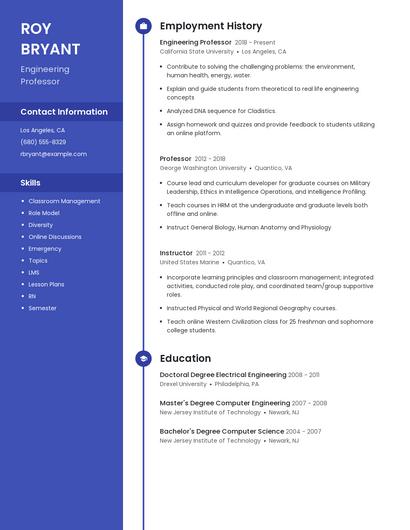 Engineering Professor Resume
