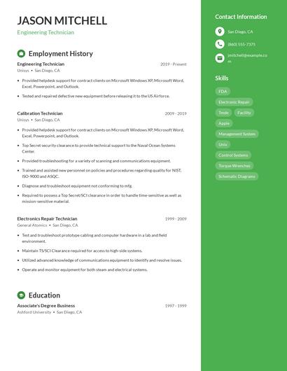 Resume example 5