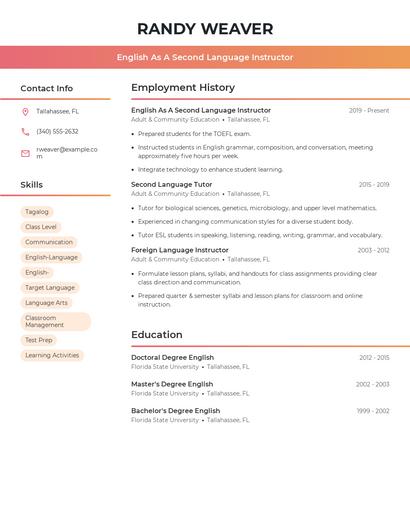 Resume example 3