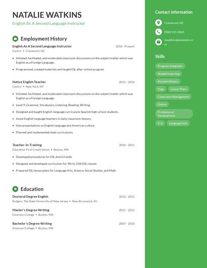 Resume example 4
