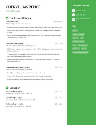 Resume example 5