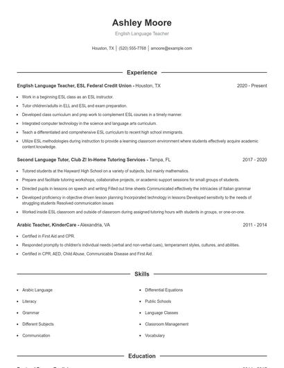 Resume example 1