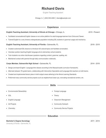 Resume example 1