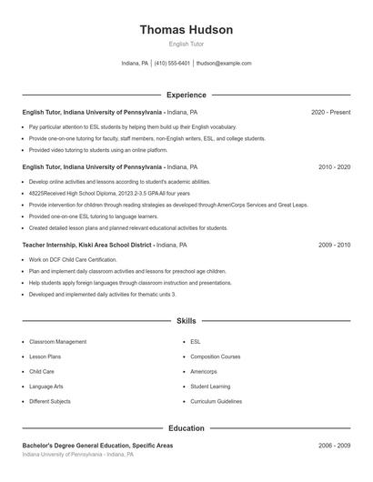 Resume example 1