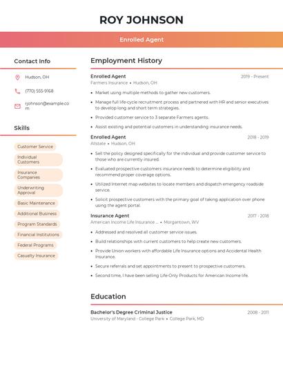 Enrolled Agent Resume