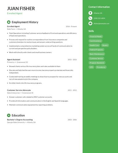 Enrolled Agent Resume