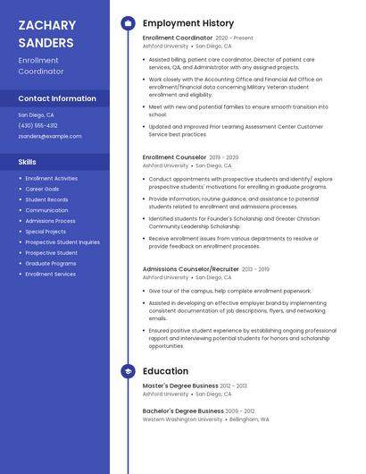 Enrollment Coordinator Resume