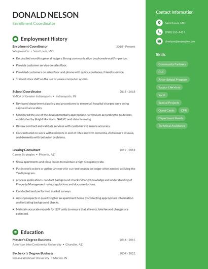 Resume example 4