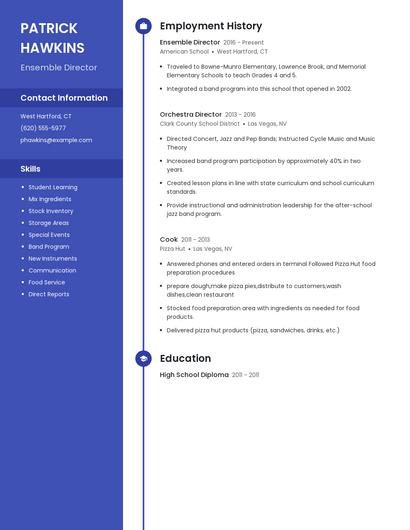 Ensemble Director Resume