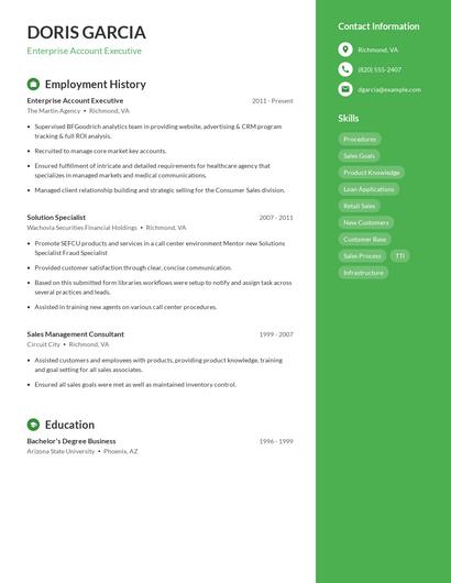 Enterprise Account Executive Resume
