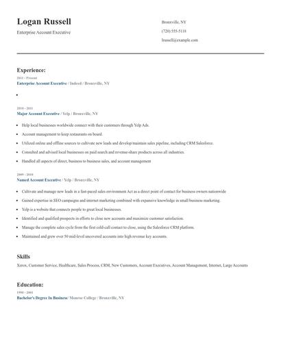 Enterprise Account Executive Resume