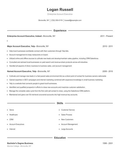 Enterprise Account Executive Resume