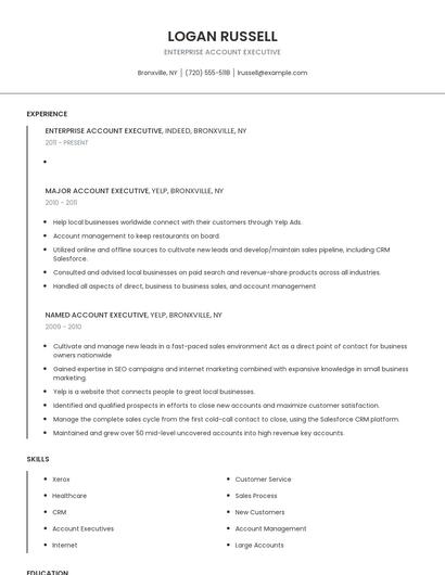 Enterprise Account Executive Resume