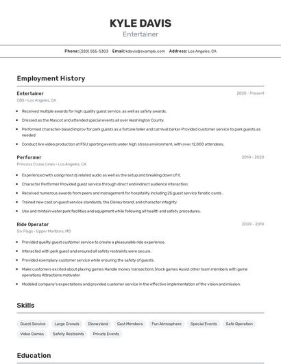 Resume example 2