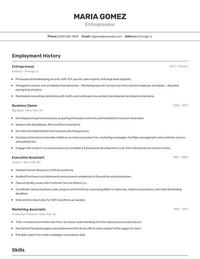 Resume example 2