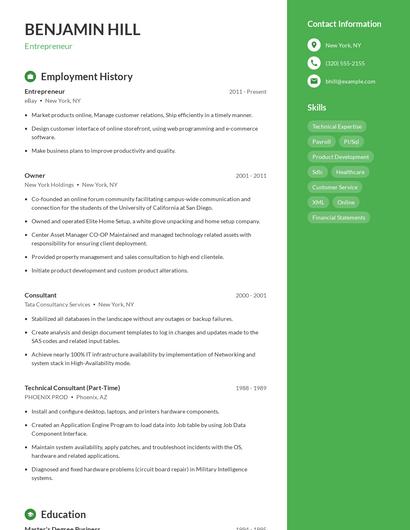 Resume example 4