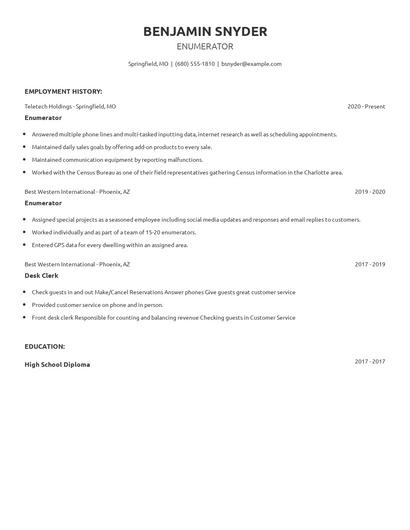 Enumerator Resume