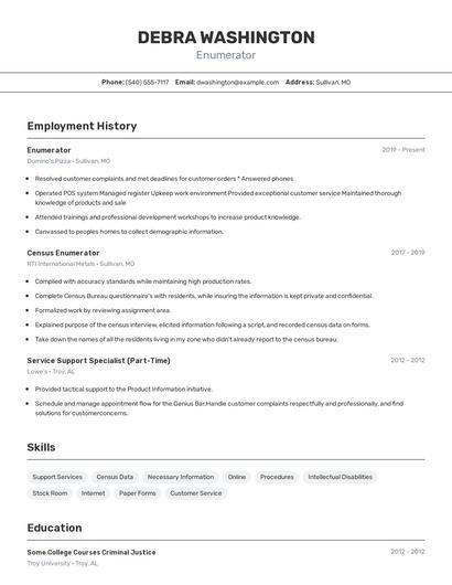 Enumerator Resume