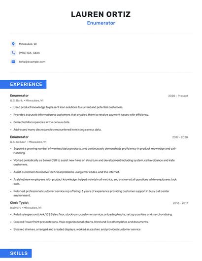 Enumerator Resume