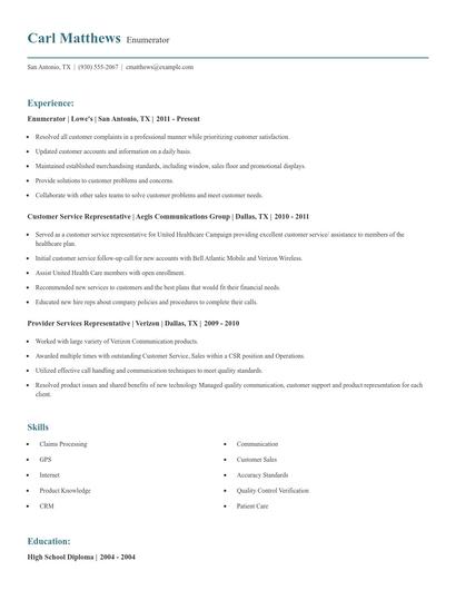 Enumerator Resume