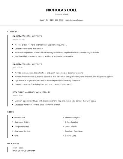 Enumerator Resume