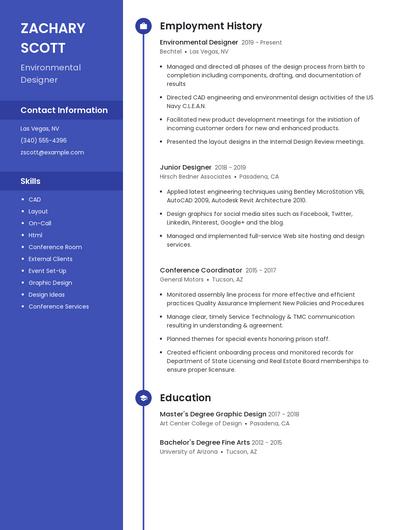 Environmental Designer Resume