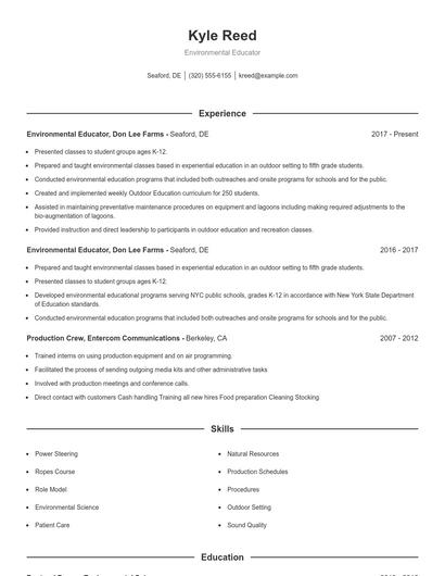 Resume example 1